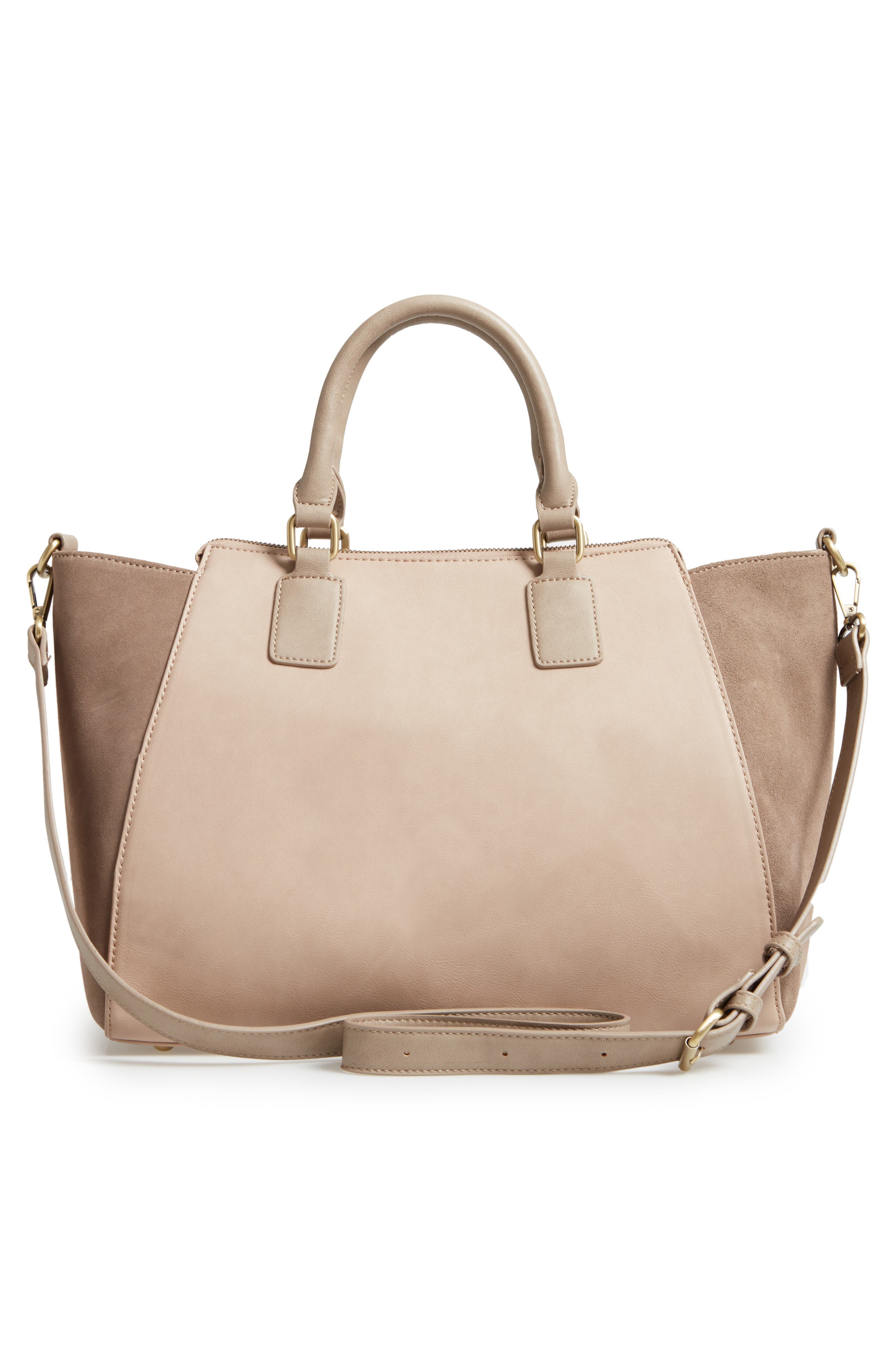 'Jensen' Mixed Media Tote, Alternate, color, TAUPE COMBO