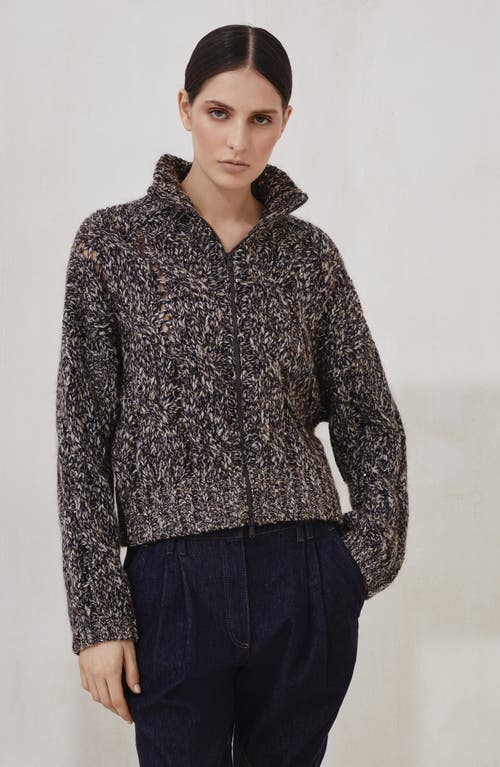 Brunello Cucinelli Dazzling Chiné Cardigan With Zipper