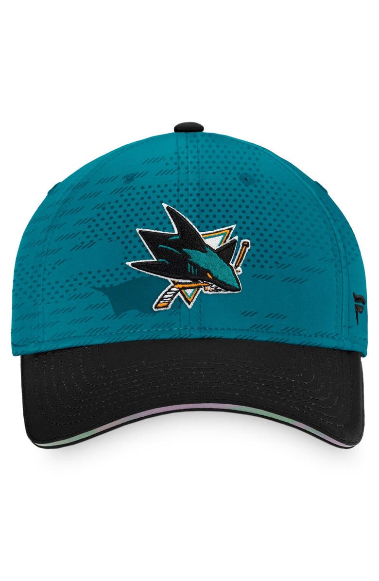 FANATICS Men's Fanatics Branded Teal/Black San Jose Sharks Authentic Pro Locker Room Flex Hat, Alternate, color,