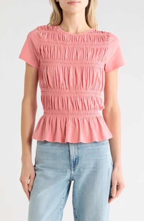 Short Sleeve Smocked T-Shirt