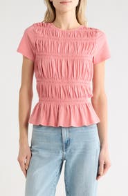Melrose and Market Short Sleeve Smocked T-Shirt