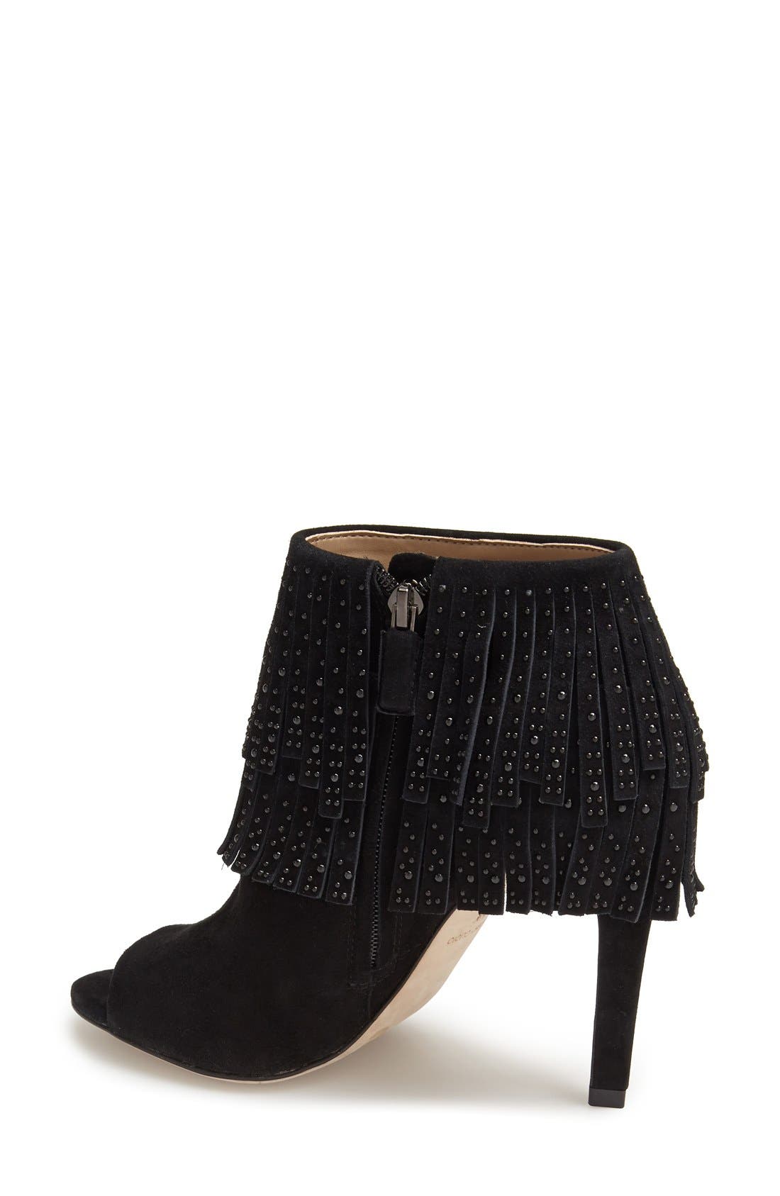 'Rami' Peep Toe Bootie, Alternate, color, BLACK