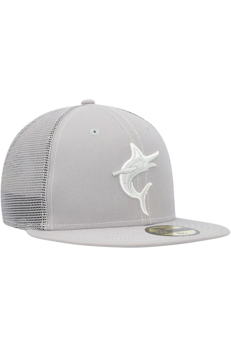Men's New Era  Gray Miami Marlins 2023 On-Field Batting Practice 59FIFTY Fitted Hat, Alternate, color, Gray