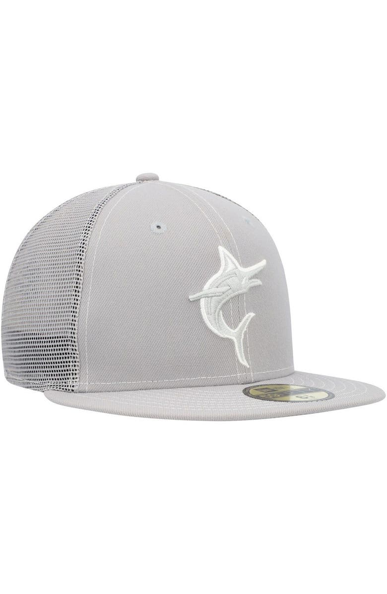 New Era Men's New Era  Gray Miami Marlins 2023 On-Field Batting Practice 59FIFTY Fitted Hat, Alternate, color, 