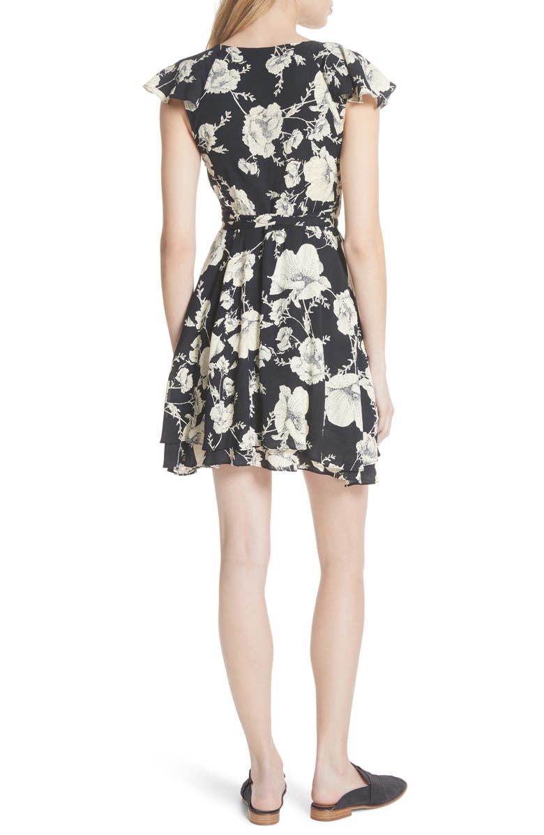 Free People French Quarter Print Wrap Minidress, Alternate, color,