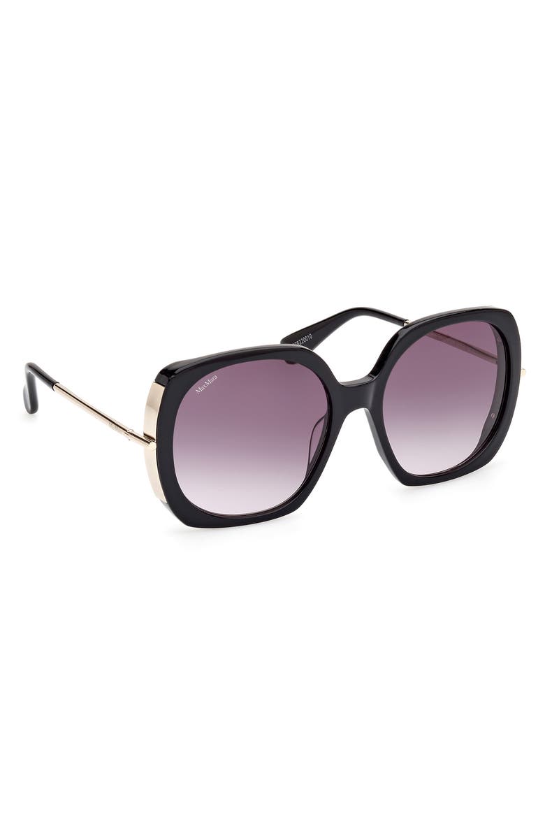 Max Mara Malibu 58mm Gradient Butterfly Sunglasses, Alternate, color, Black / Pale Gold / Smoke