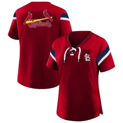 Women's Profile  Red St. Louis Cardinals Lace-Up T-Shirt