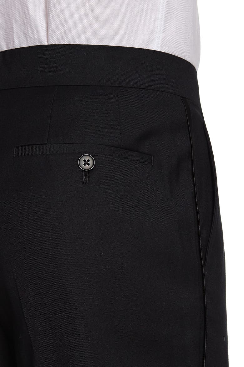 Slim Fit Satin Notch Lapel Tuxedo, Alternate, color, BLACK