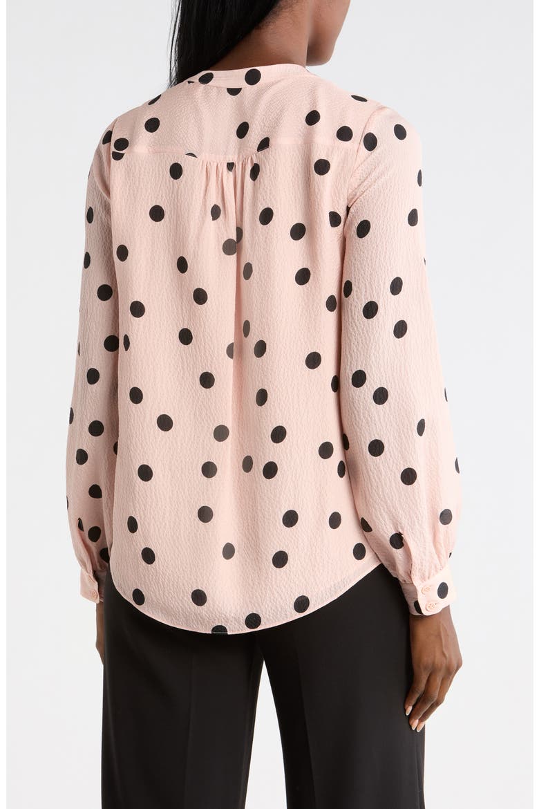 Lara Polka Dot Silk Popover Top, Alternate, color, SOHO PINK WITH NOIR DOT