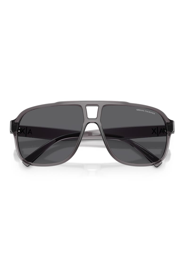 61mm Polarized Pilot Sunglasses, Alternate, color, SHINY GREY / POLAR GREY