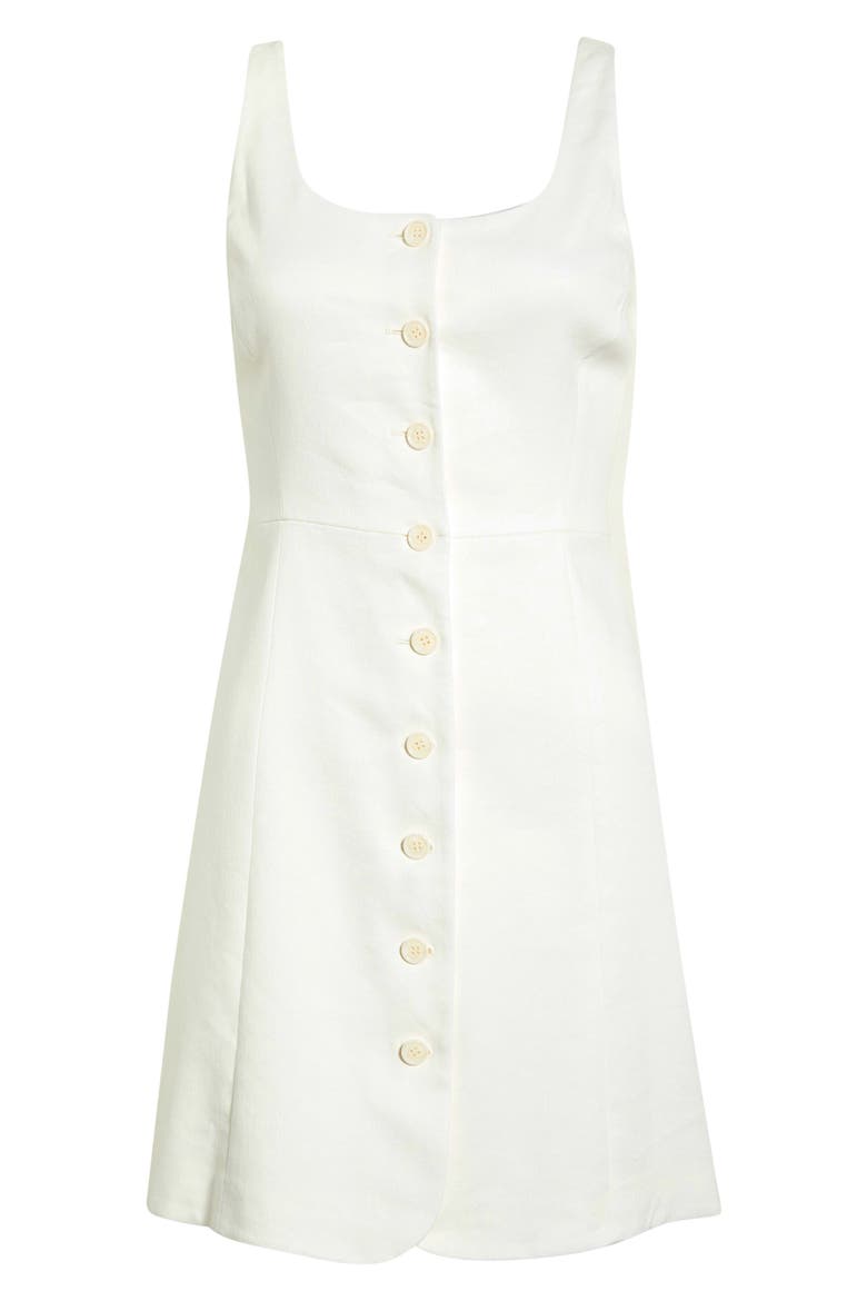 Sculpted Linen Minidress, Alternate, color, IVORY