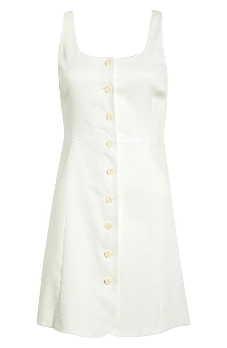 Theory Sculpted Linen Minidress, Main, color, Ivory