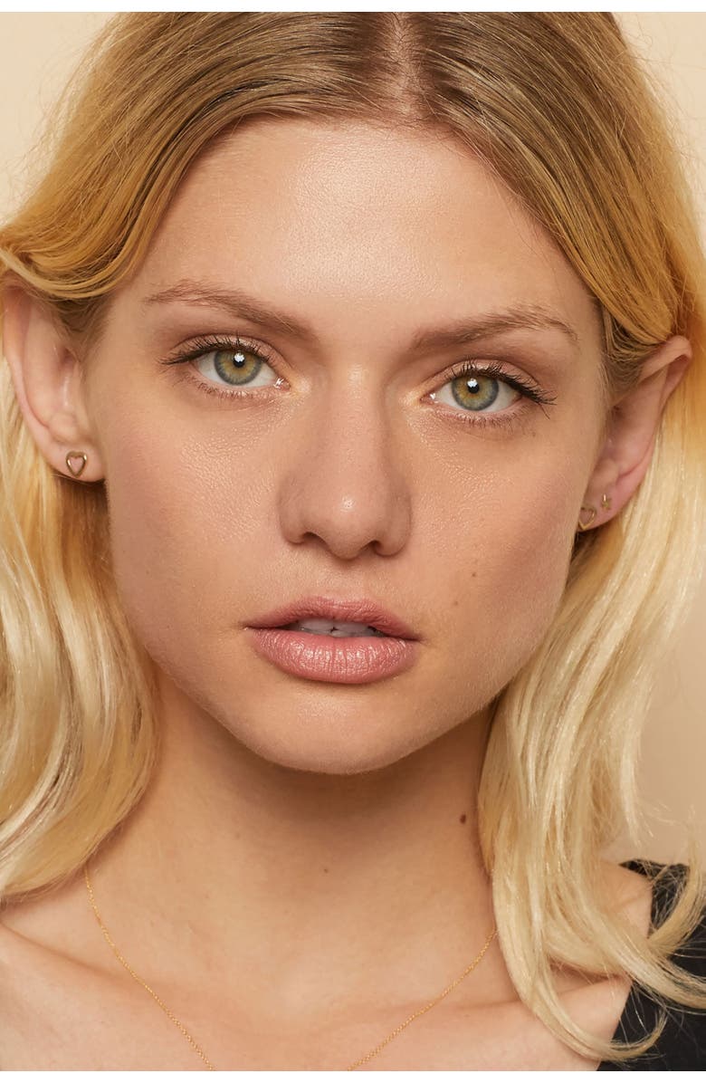 Oradina 14K Yellow Gold Open Your Heart Studs, Alternate, color, Yellow Gold