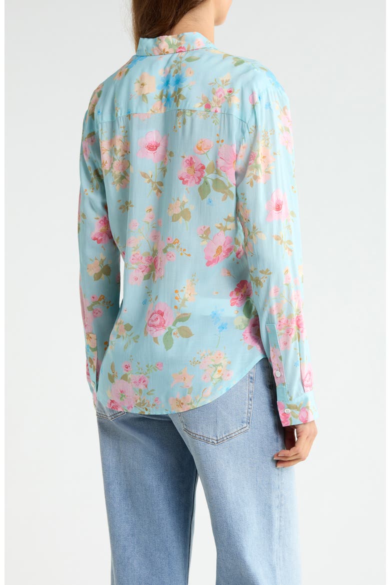 Floral Button-Up Shirt, Alternate, color, BLUE WATER ROSE
