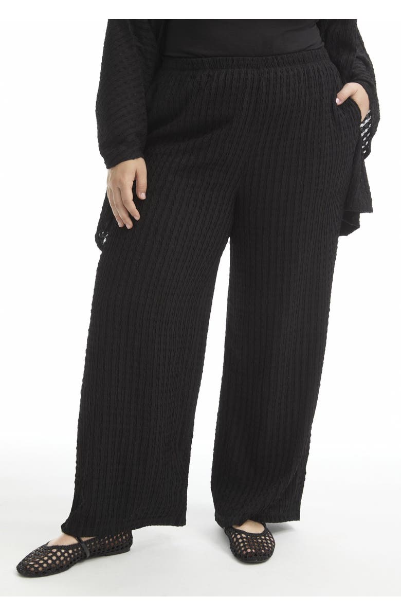 June + Vie Knitted Pull-On Pants, Alternate, color, Black Onyx