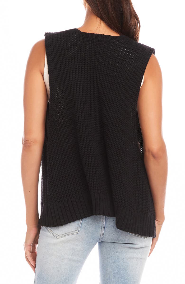 Karen Kane Open Front Cotton Sweater Vest, Alternate, color, 