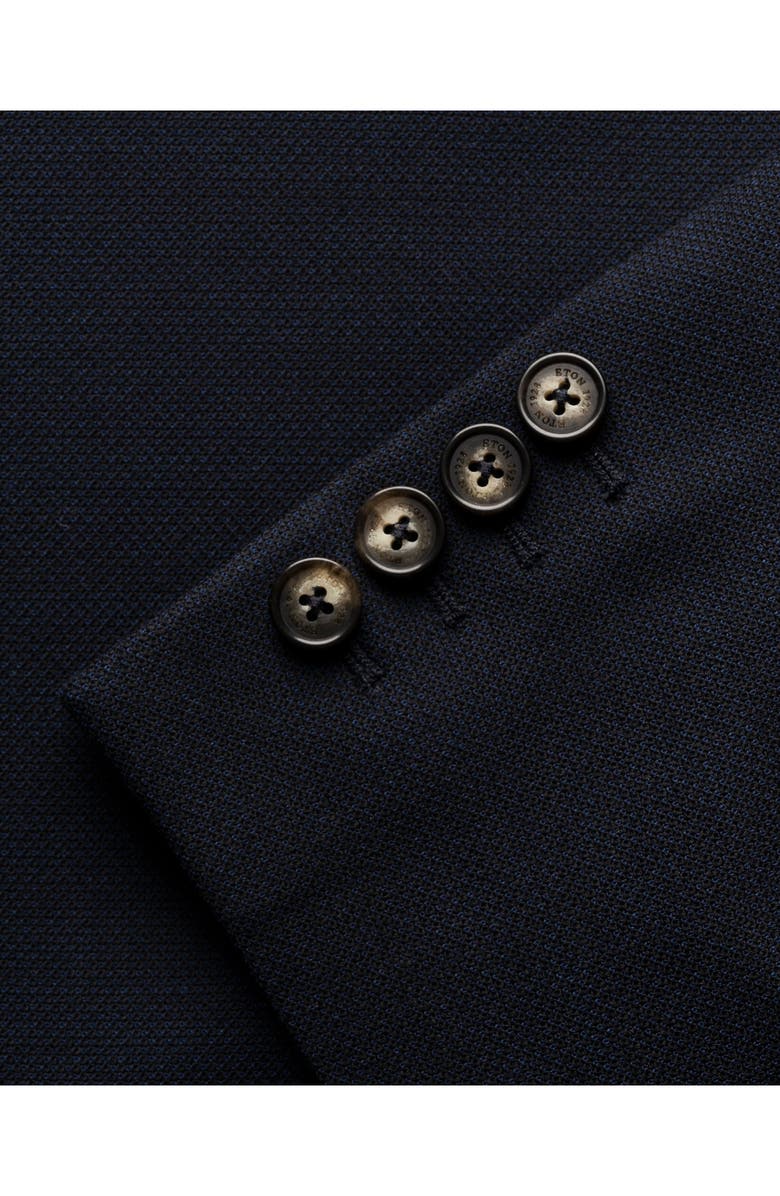 Eton Lana Tailored Fit Navy Tech Soft Wool Blazer, Alternate, color, Navy