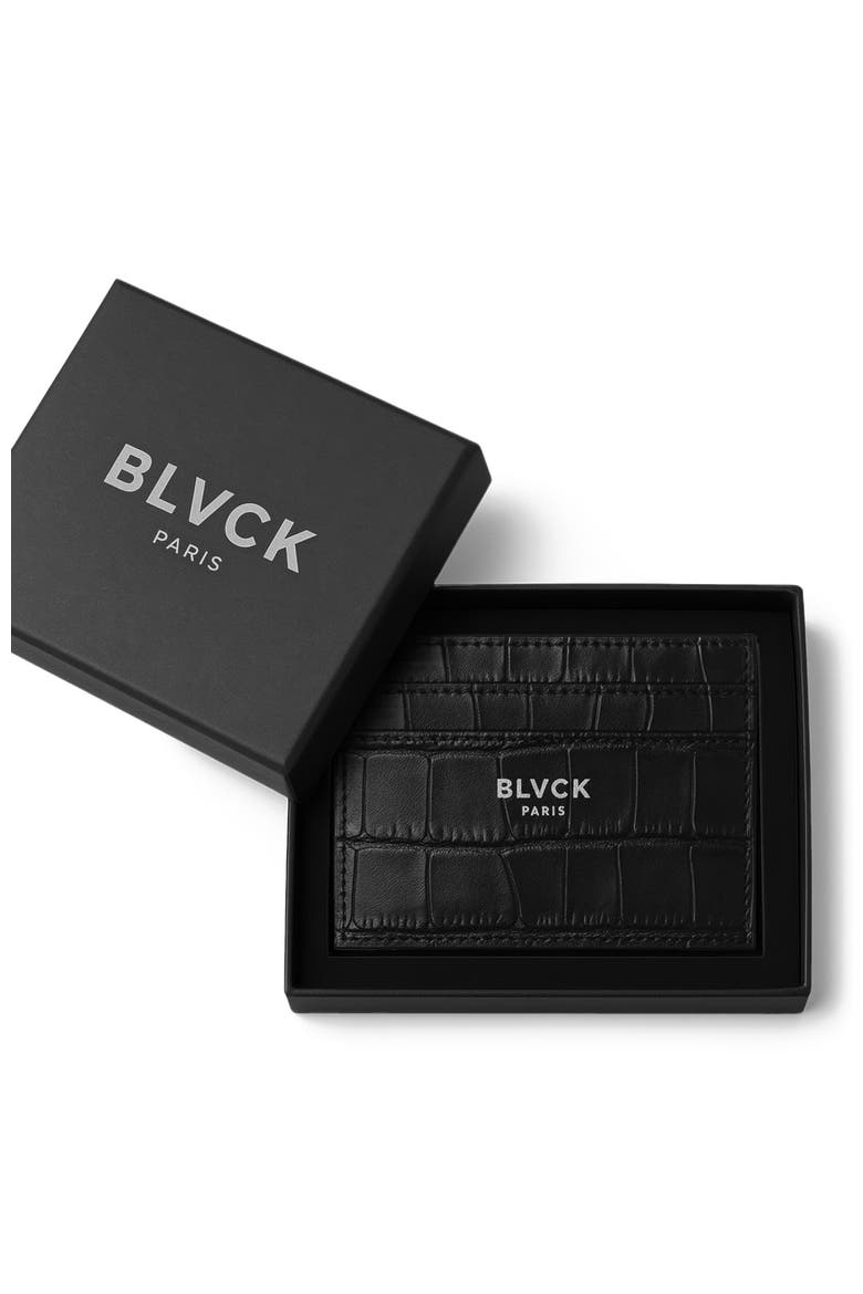 Croco Card Holder, Alternate, color, Black