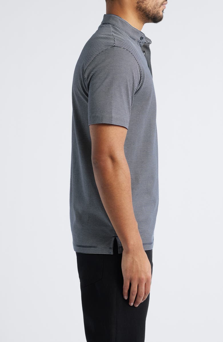 Emporio Armani Stripe Nehru Collar Polo, Alternate, color, Navy