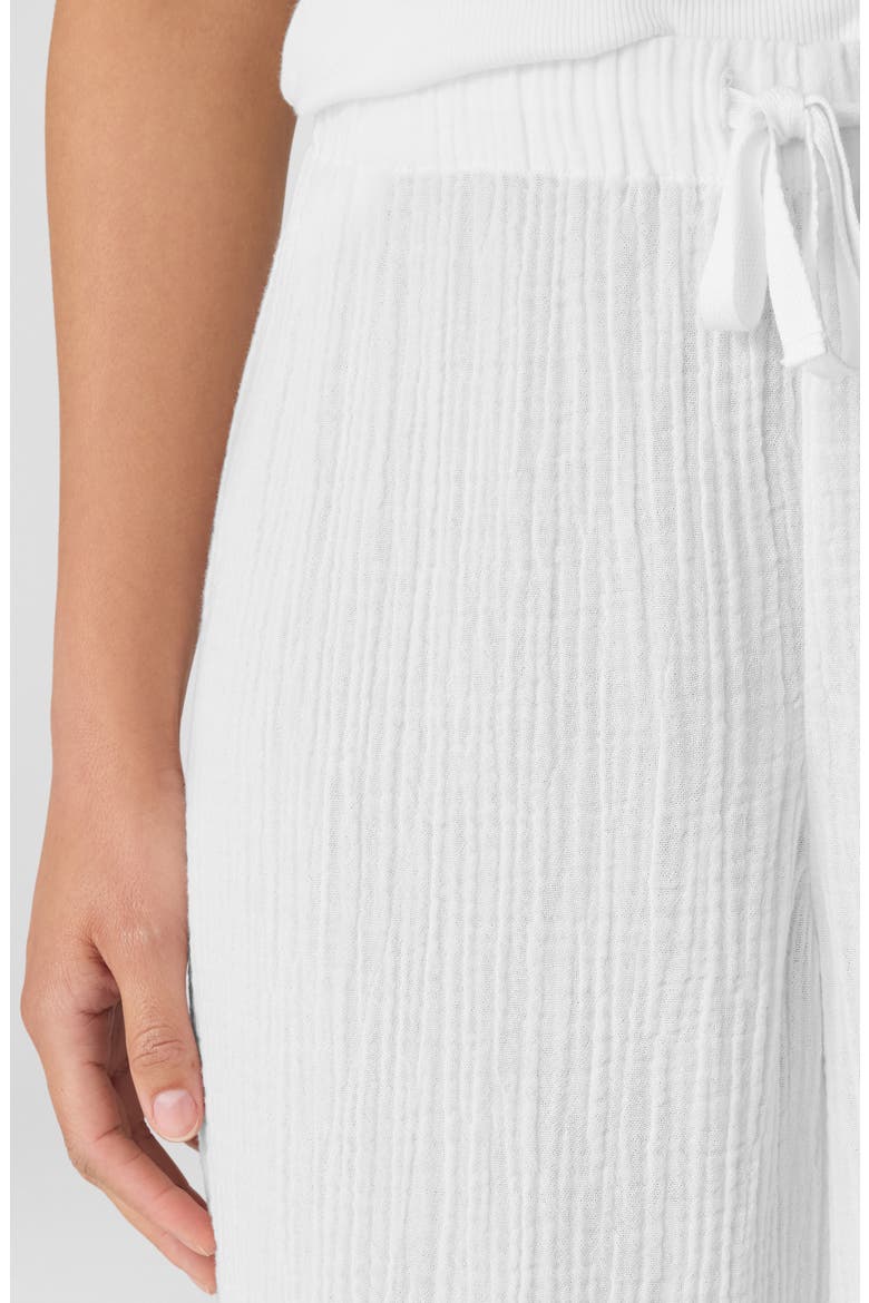 Wide Leg Organic Cotton Ankle Pants, Alternate, color, WHITE