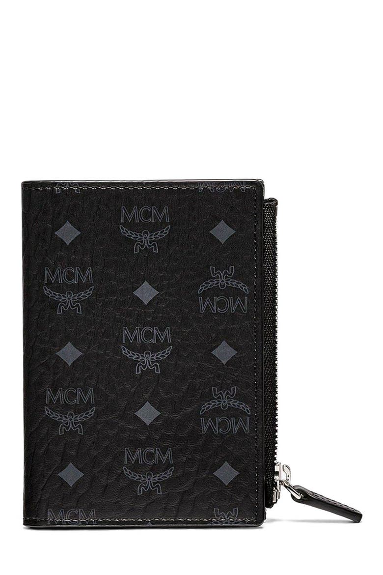Bifold Zip Card Wallet in Visetos Original, Main, color, Black