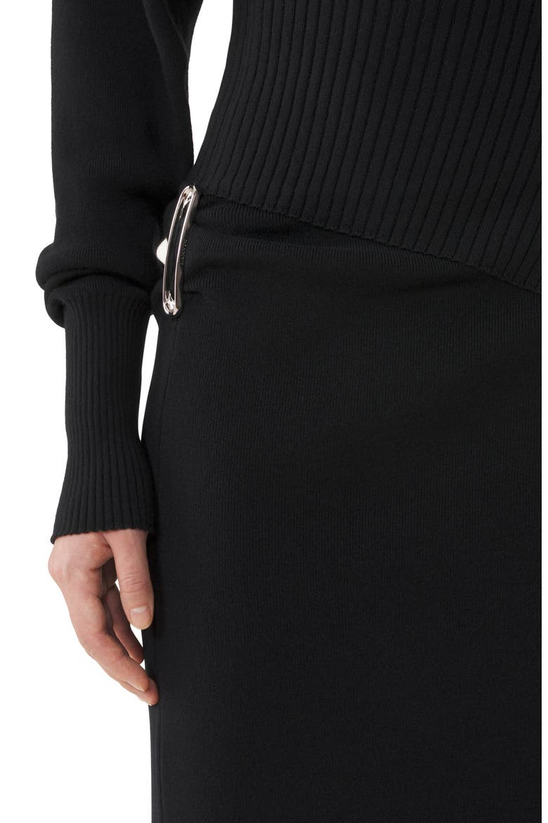 Wool And Cashmere Midi Dress, Alternate, color, Black