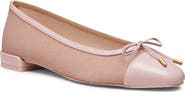 Stuart Weitzman Sleek Cap Toe Bow Flat