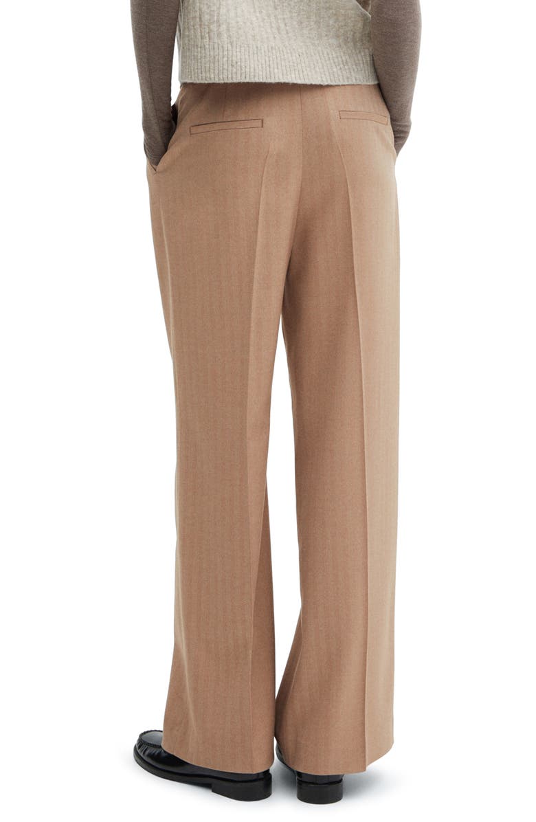 MANGO Herringbone Pleated Wide Leg Pants, Alternate, color, 