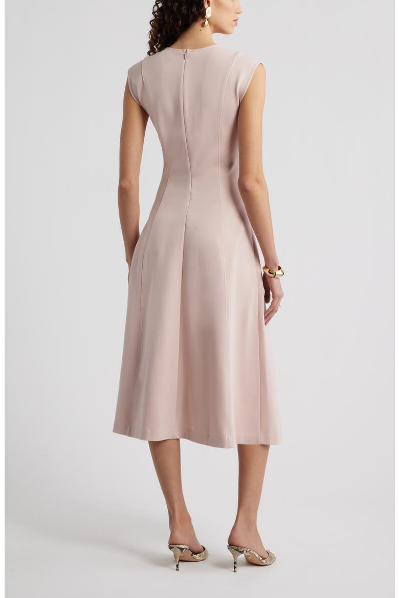 Pleated Cap Sleeve Ponte Dress, Alternate, color, PINK SMOKE