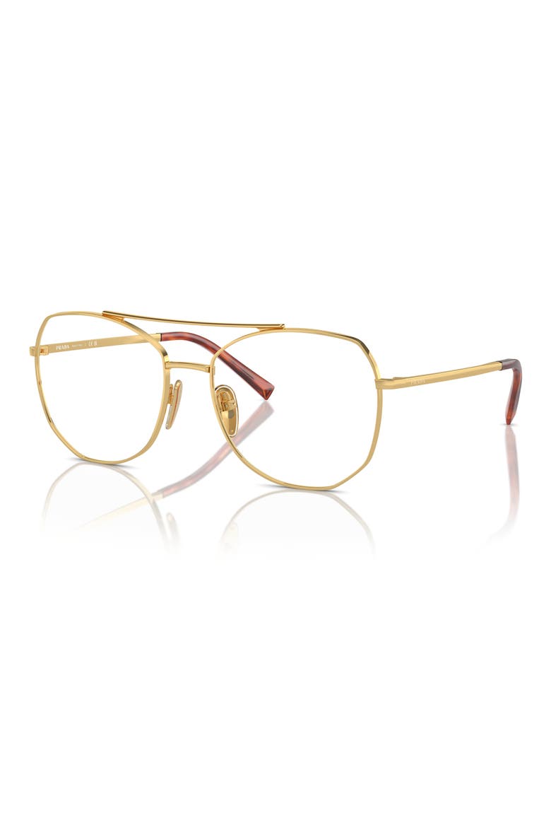 56mm Round Optical Glasses, Alternate, color, GOLD