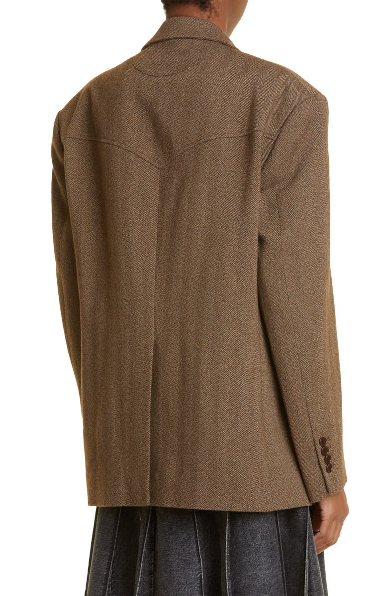 Commission Gender Inclusive Roadhouse Herringbone Oversize Single Breasted Blazer, Alternate, color, 