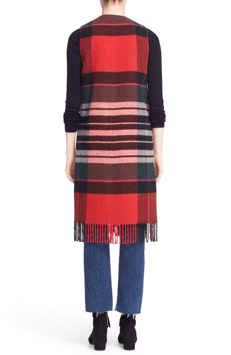Helene Berman Fringe Long Plaid Vest, Alternate, color, 