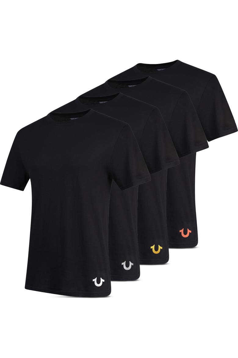 Mens Undershirts 4 Pack Lightweight Mens Undershirt, 100% Cotton Black, Main, color, Black