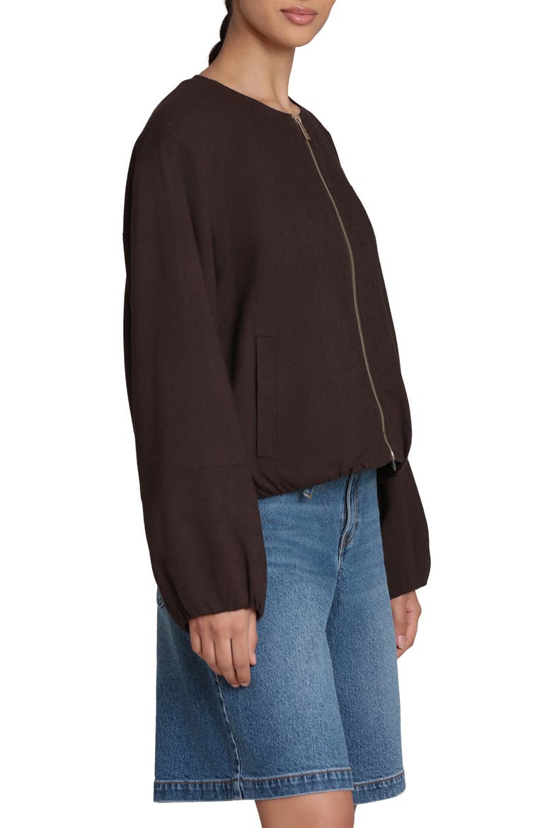 Bubble Sleeve Full Zip Jacket, Alternate, color, CHOCOLATE