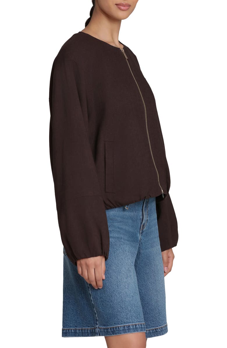 Bagatelle Bubble Sleeve Full Zip Jacket, Alternate, color, Chocolate