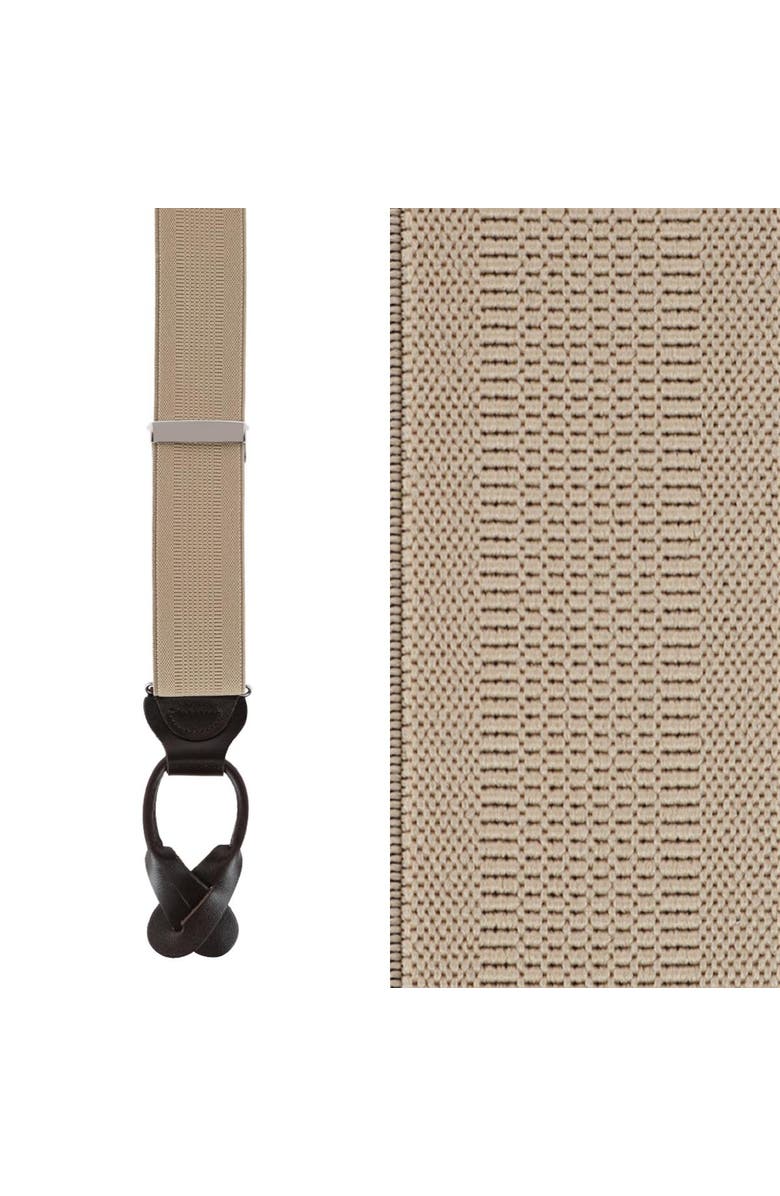 Trafalgar Big & Tall Classic Stretch Button End Suspenders, Main, color, Khaki