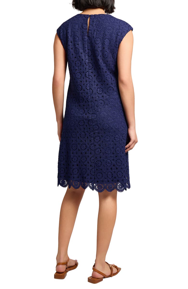 Jones New York Lace Cap Sleeve Dress, Alternate, color, Pacific Navy
