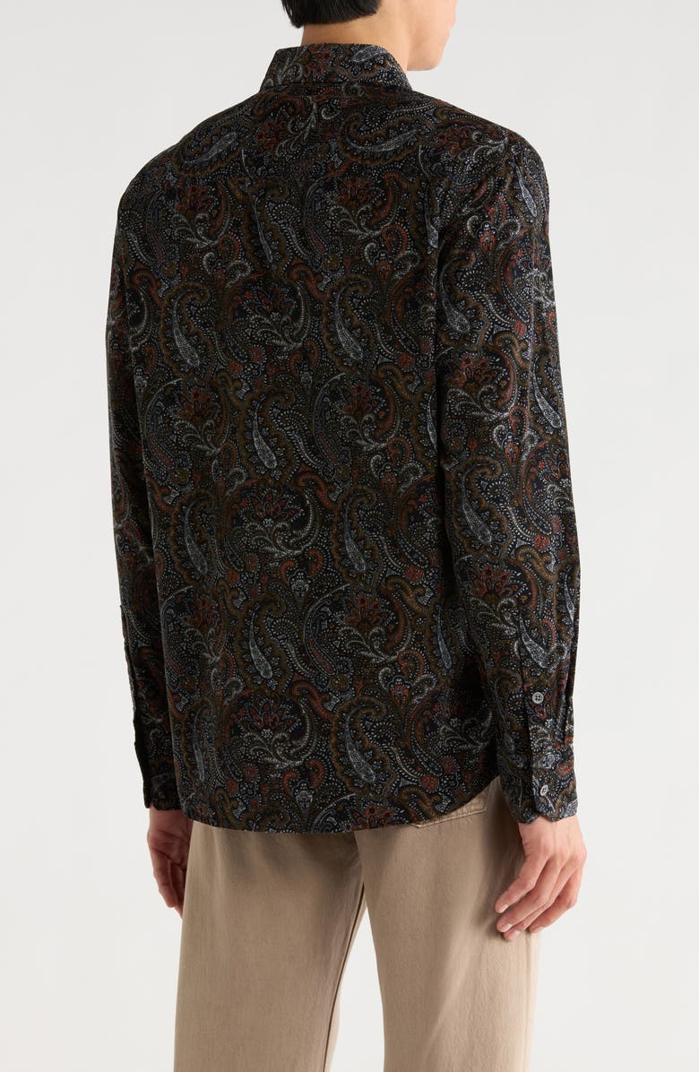 NICOBY Ultrasoft Corduroy Long Sleeve Button-Up Shirt, Alternate, color, Black