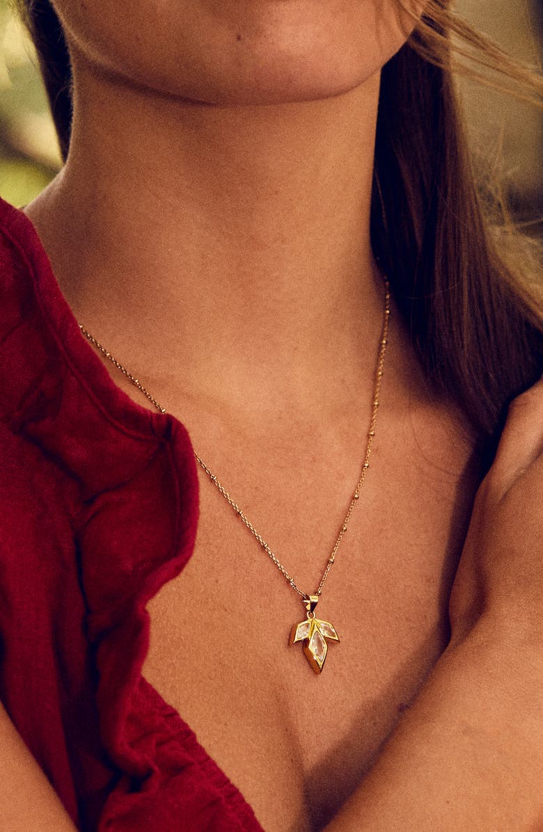 Sterling Forever Lissie Pendant Necklace, Alternate, color, Gold