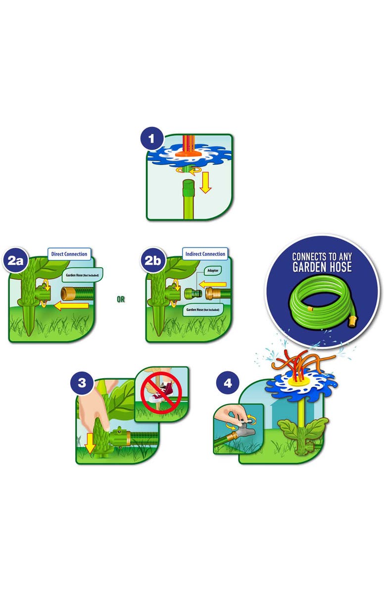 Lanard Whip Splash Sprinkler, Flower Shaped Water Sprinkler Outdoor Toy, Alternate, color, Multicolored