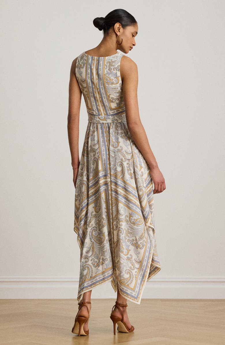 Lauren Ralph Lauren Paisley Print Sleeveless A-Line Dress, Alternate, color, Cream/ Multi