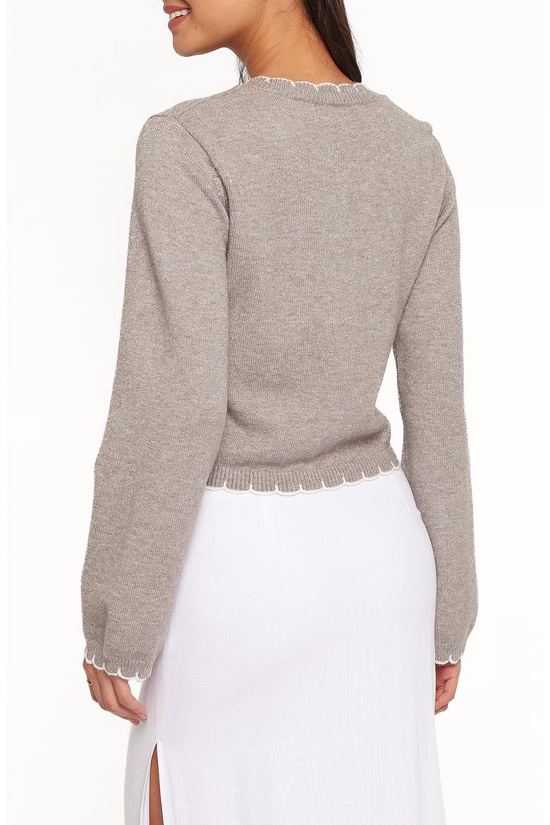 Payton Scallop Cardigan, Alternate, color, GREY