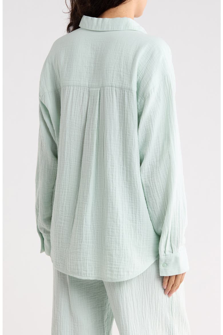 Relaxed Long Sleeve Cotton Gauze Shirt, Alternate, color, GREEN JOYFUL