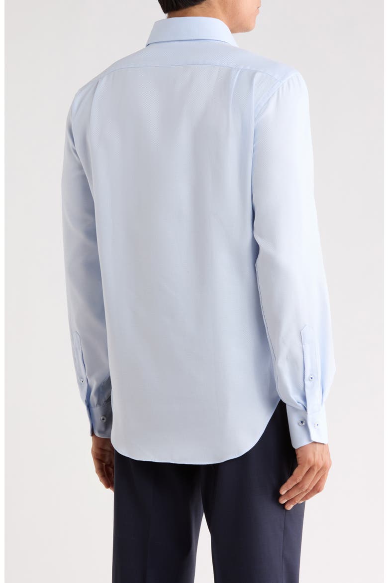 Trim Fit Textured Solid Cotton Dress Shirt, Alternate, color, ARCTIC BLUE