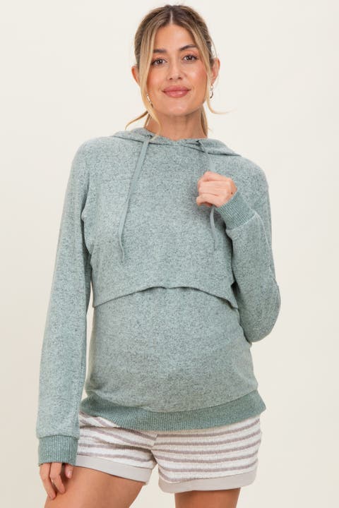 Double Layer Long Sleeve Nursing Hoodie