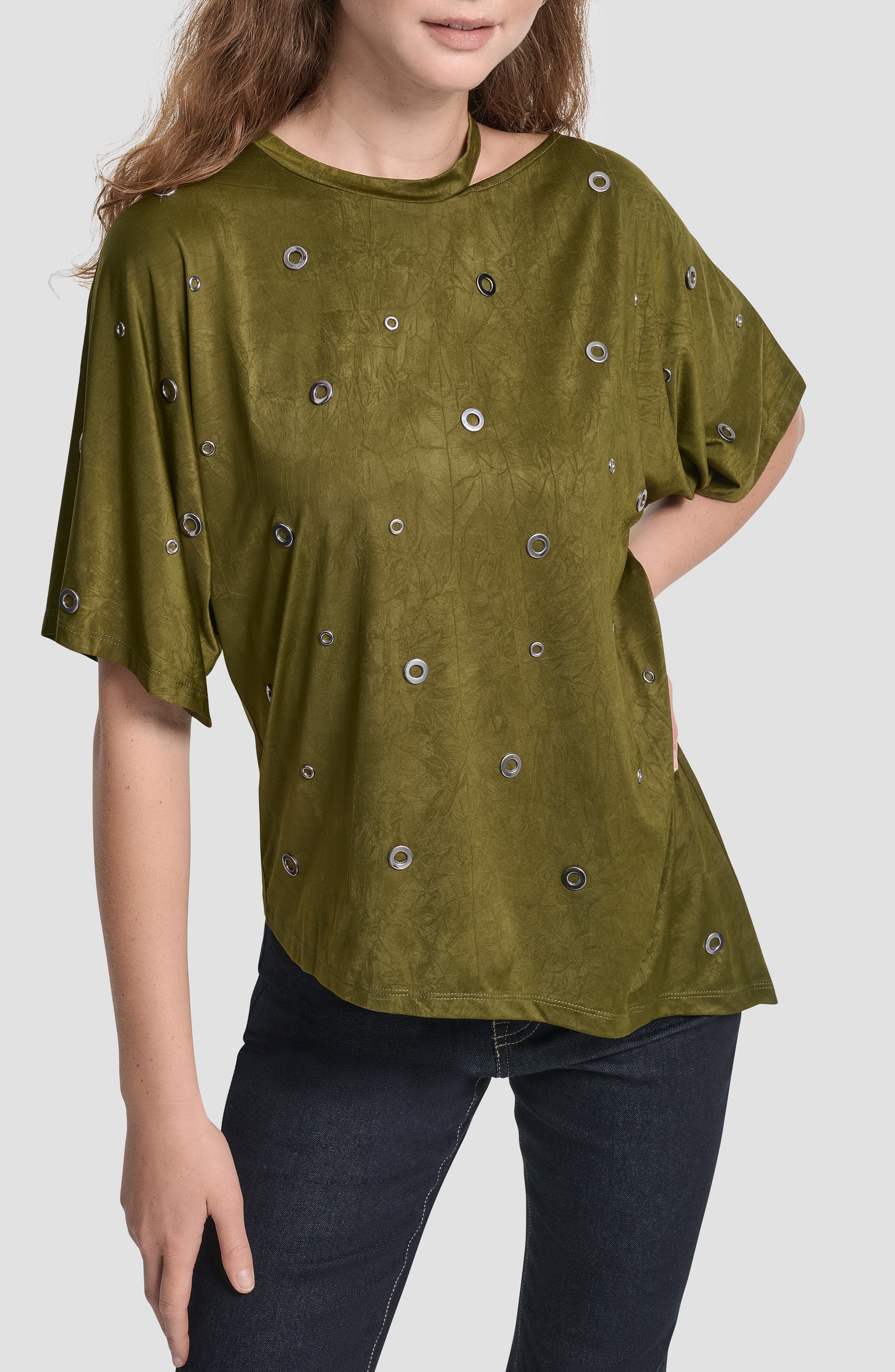 Grommet Cutout Knit Top - image 3