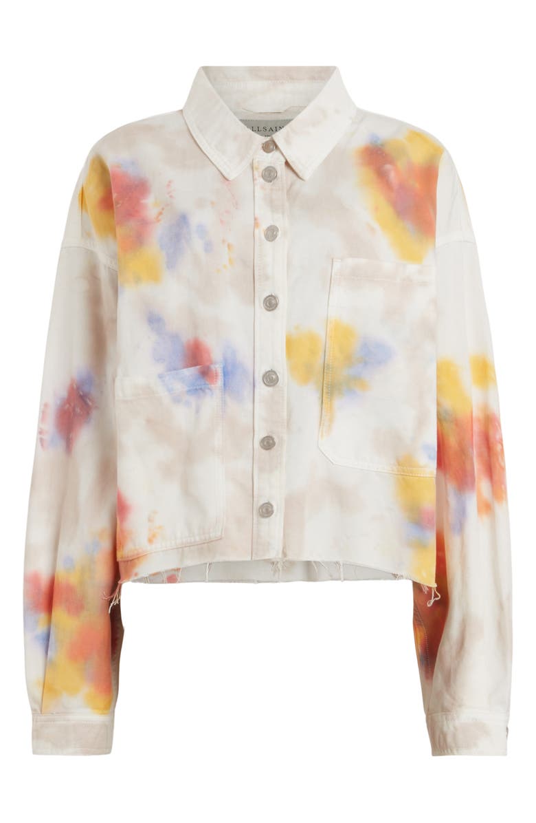 AllSaints Nicky Tie Dye Denim Shacket, Alternate, color, 