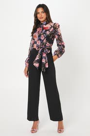 Coast Blouson Sleeve Pintuck Wide Leg Jumpsuit
