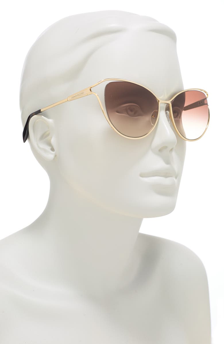 McQueen Alexander McQueen 58mm Cat Eye Sunglasses, Alternate, color,