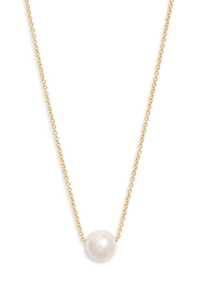 Kiara by Ki-ele Freshwater Pearl Pendant Necklace, Main, color, Gold
